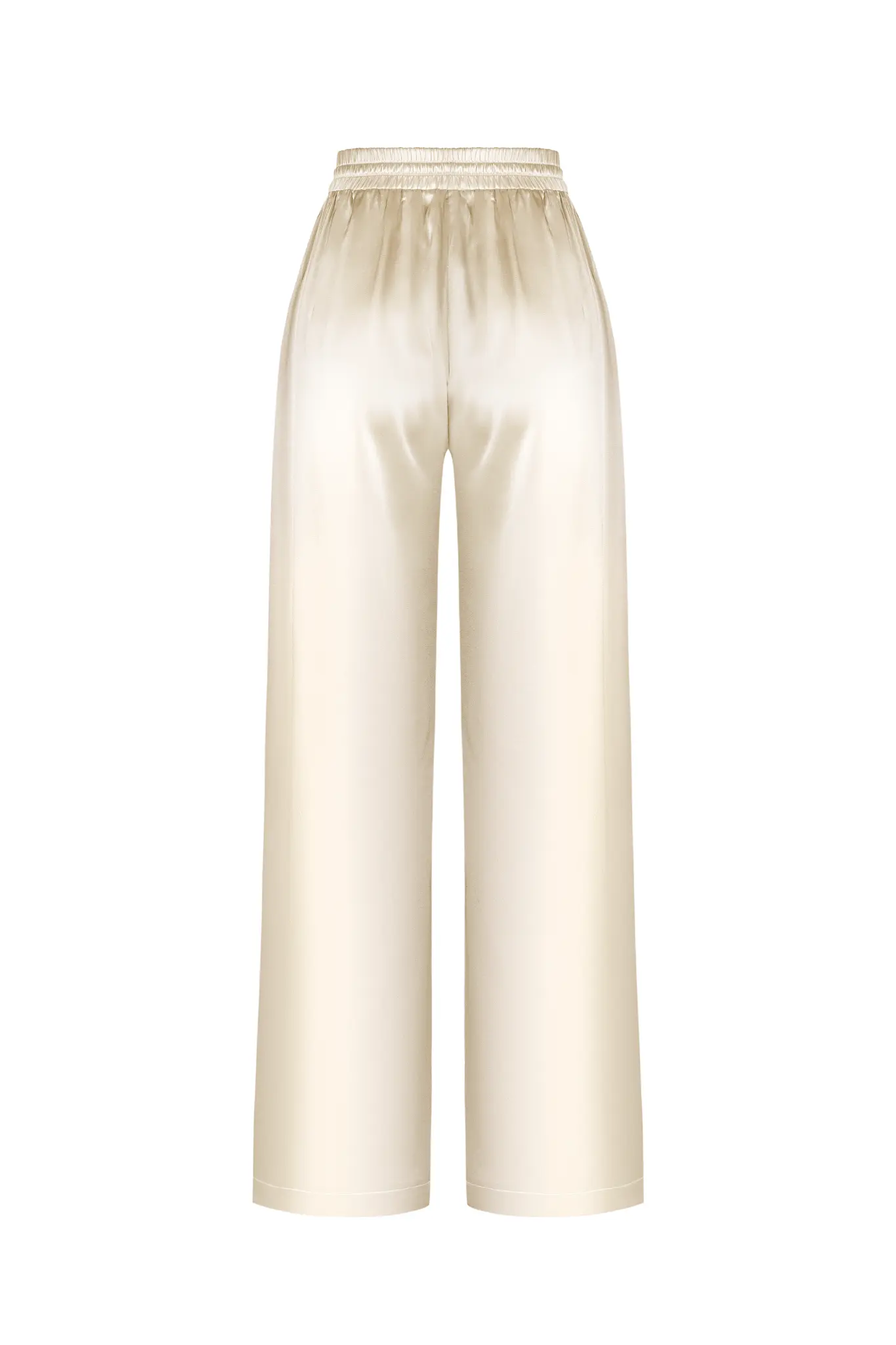 Pantalones anchos de seda Ivoire